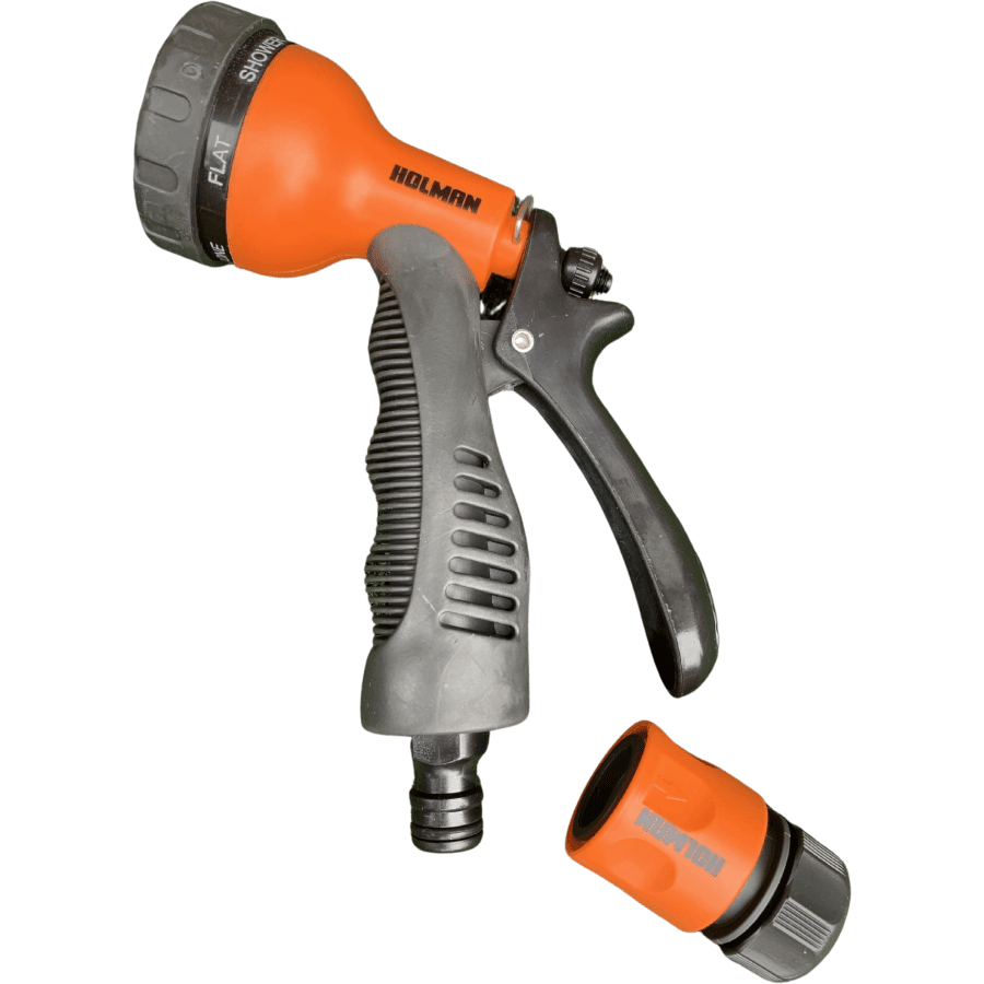 6 Pattern Rubber Grip Water Spray Gun with Connector 12mm - Hose Factory