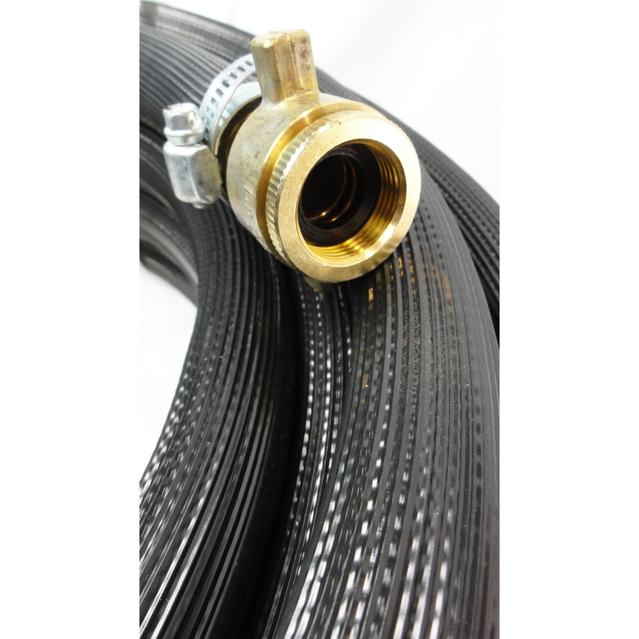 HOSE FACTORY 25mm Fire Reel Hose with Brass Fittings & Red Pressure Fire Nozzle & Brass Nut  and Tail 