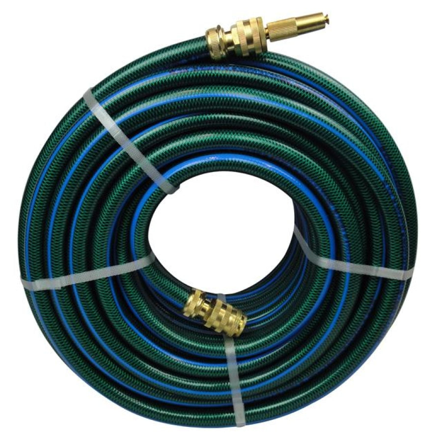 HOSE FACTORY OZFLEX 19mm Flexible Non-Kink Garden Water Hose with set of Brass Fittings 