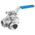 Ball Valve SS 3 -Way Reduced Bore BSP ISO Pad