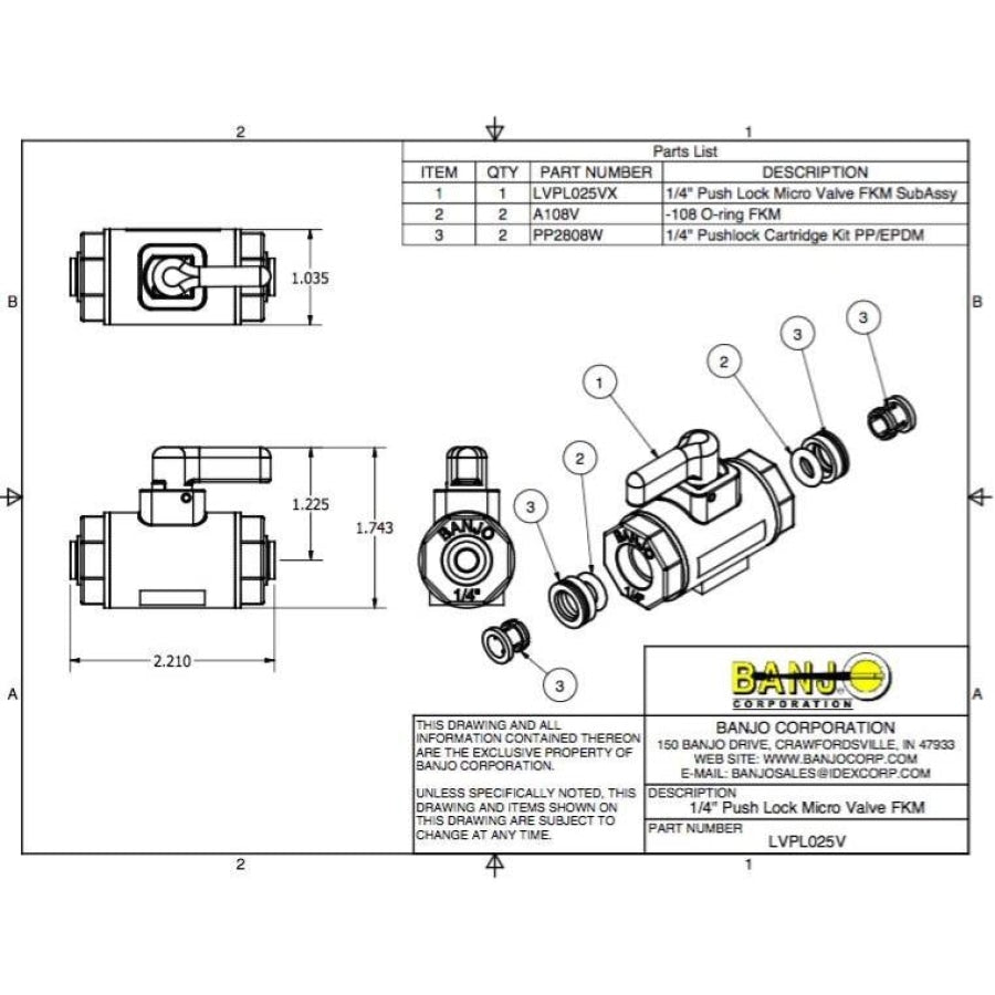 BANJO Standard Female 1/4" Female NPT Micro Valve