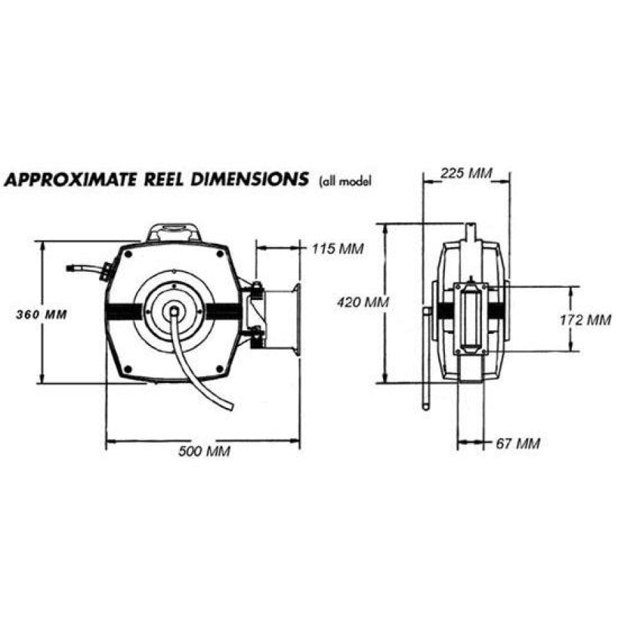 Ak Reels Chemical & Pesticide Auto Retractable Hose Reel 10Mm X 20Mt Reels Carts Hangers