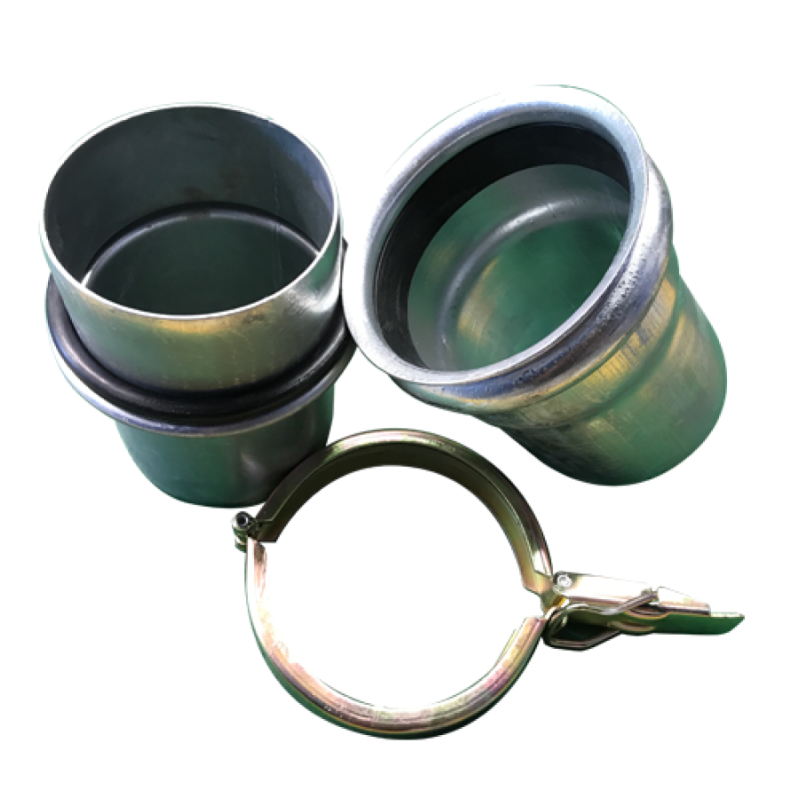 Travis Coupling Set with Male x Female Clamp and Seals - Plated Steel components including clamps and seals