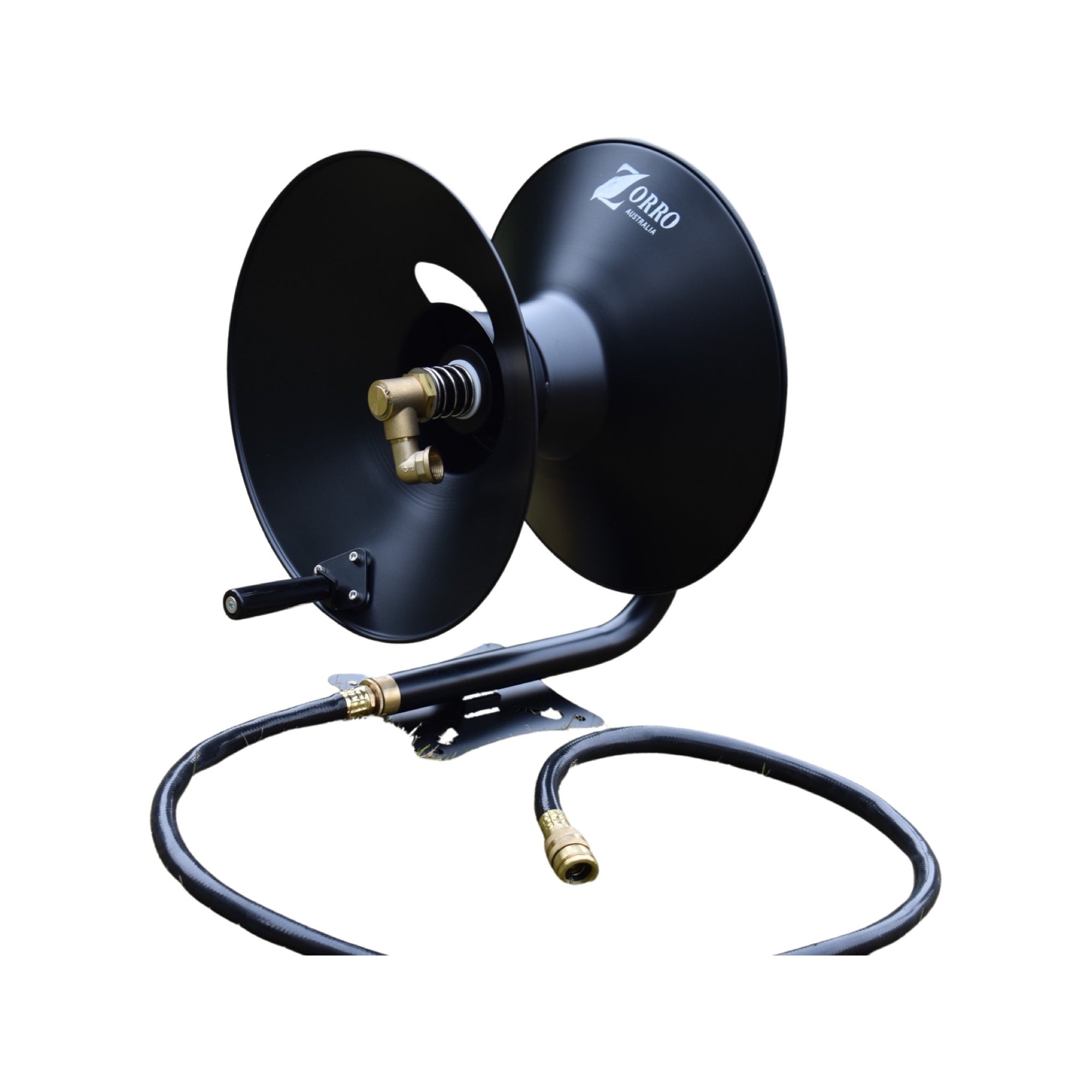 ZORRO Disc Mountable Hose Reel with Bluline Estate Washdown Hose