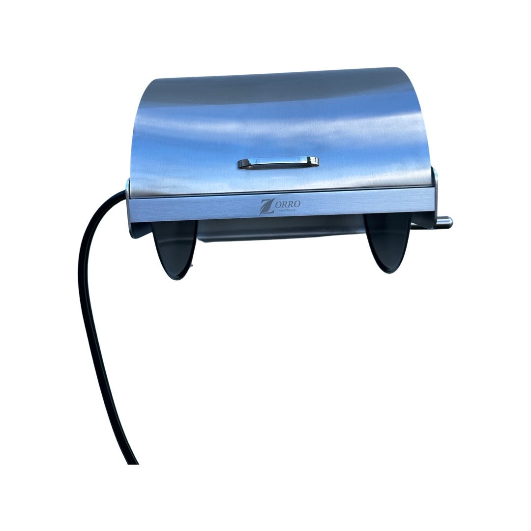 ZORRO Stainless Steel Mountable Reel with Lid & Extension Hose