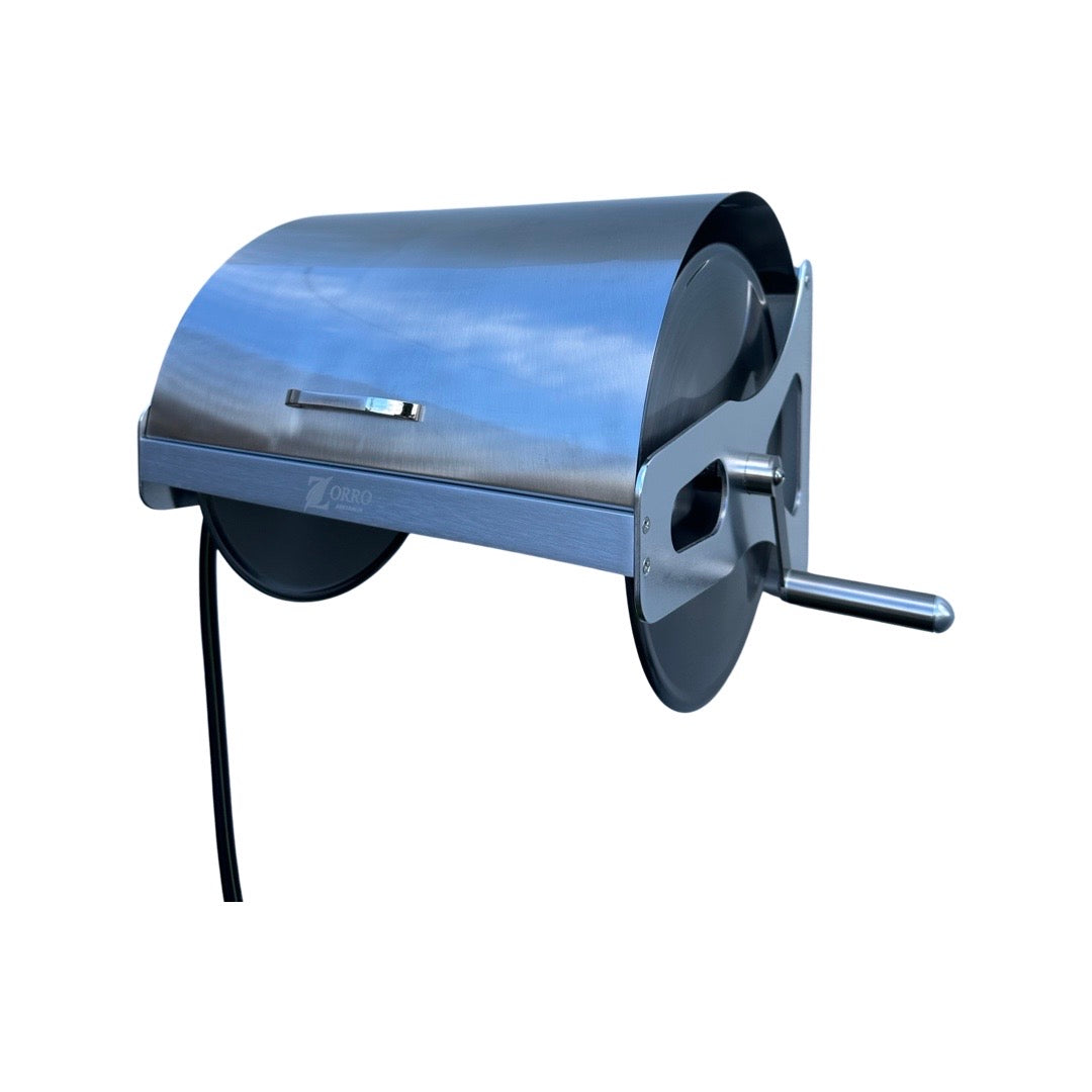 ZORRO Stainless Steel Mountable Reel with Lid & Extension Hose