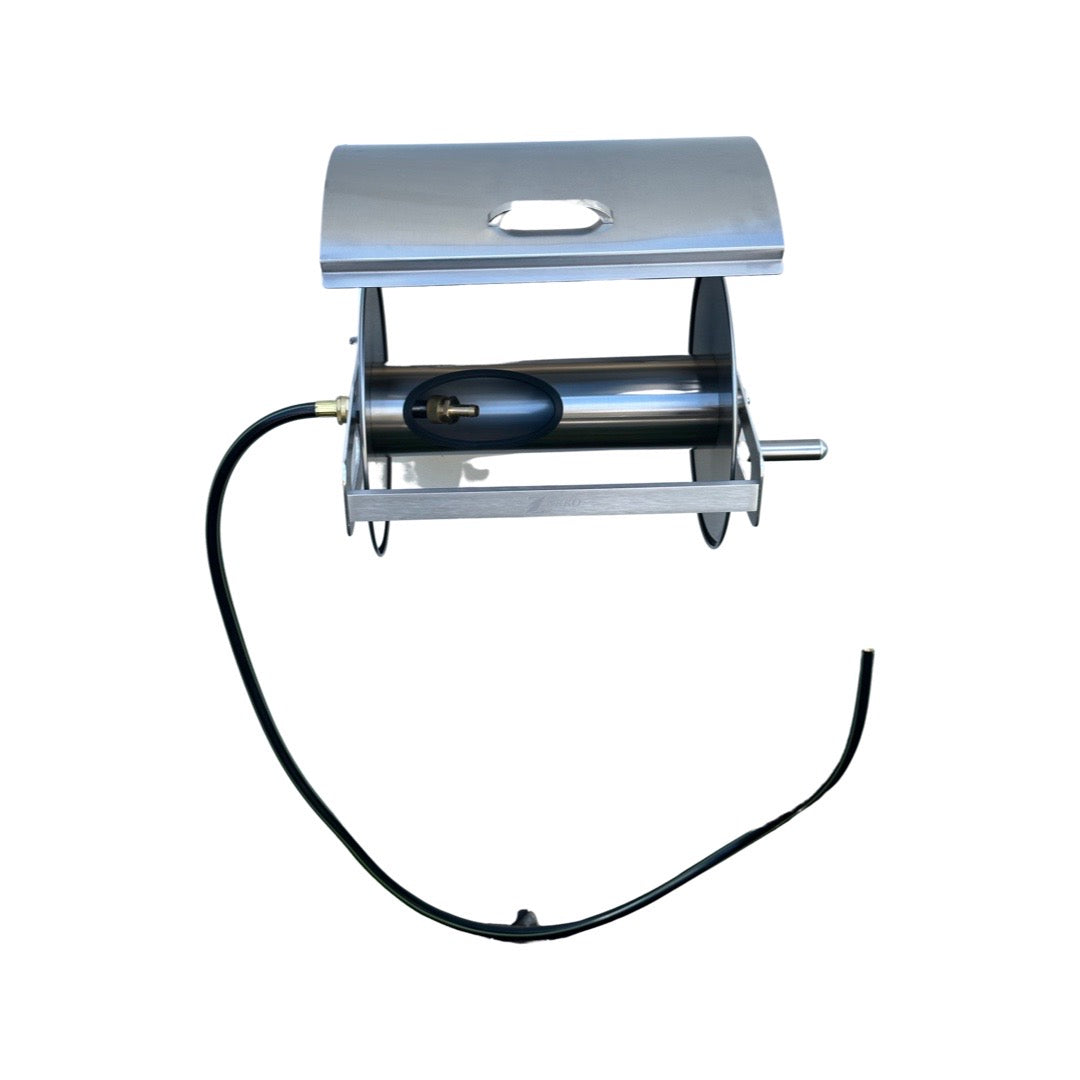 ZORRO Stainless Steel Mountable Reel with Lid & Extension Hose