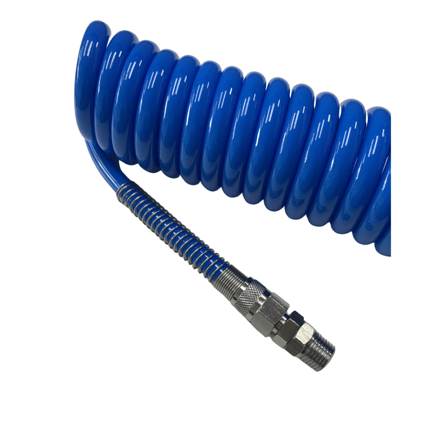 Air Recoil Hose 10mm O.D. Fitted with 1/4" BSB Swivel Fittings - Hose Factory