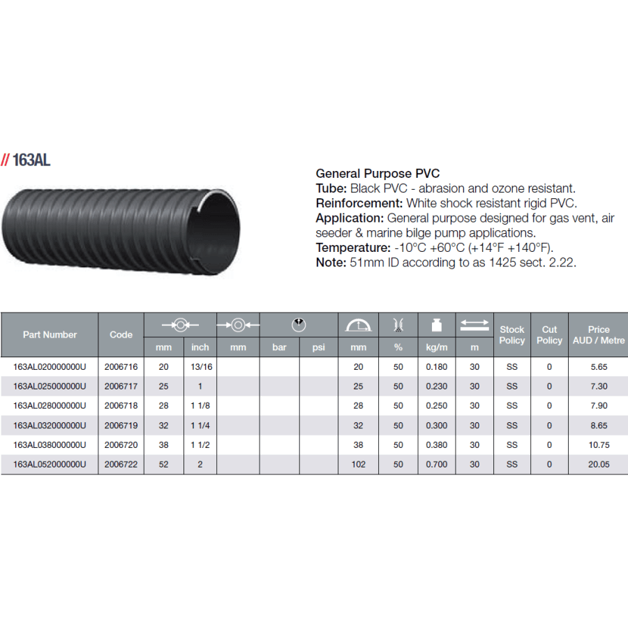 ALFAGOMMA 163AL General Purpose Air Seeder Gas Vent Marine Bilge Pump Hose- Hose Factory