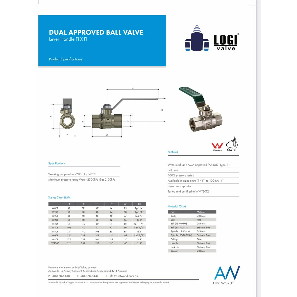 Ball Valve Watermarked Lever Handle FI x MI - Hose Factory