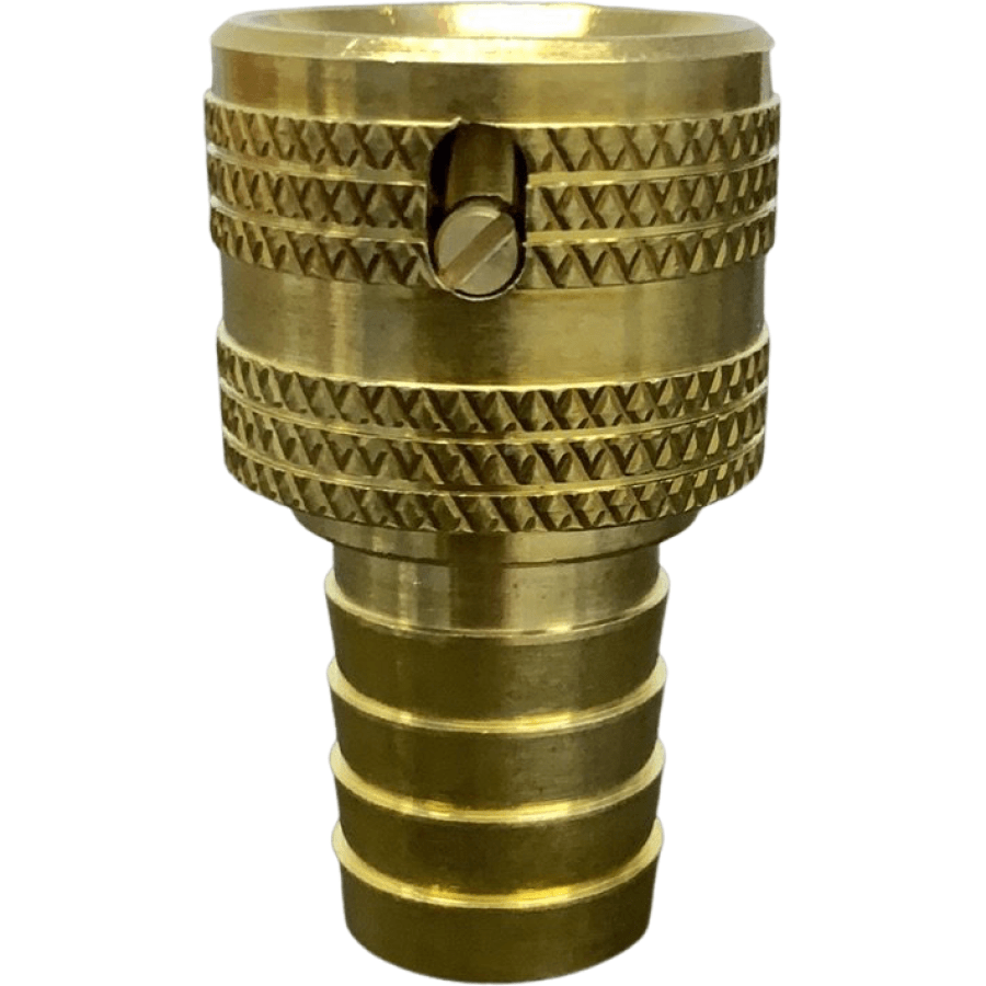 Brass 12mm Snap to 18mm Barb Snap Hose Connector - Hose Factory