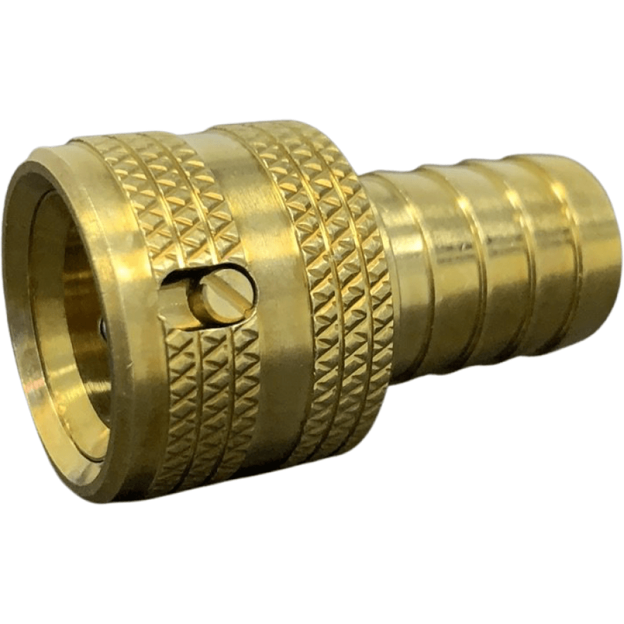 Brass 12mm Snap to 18mm Barb Snap Hose Connector - Hose Factory