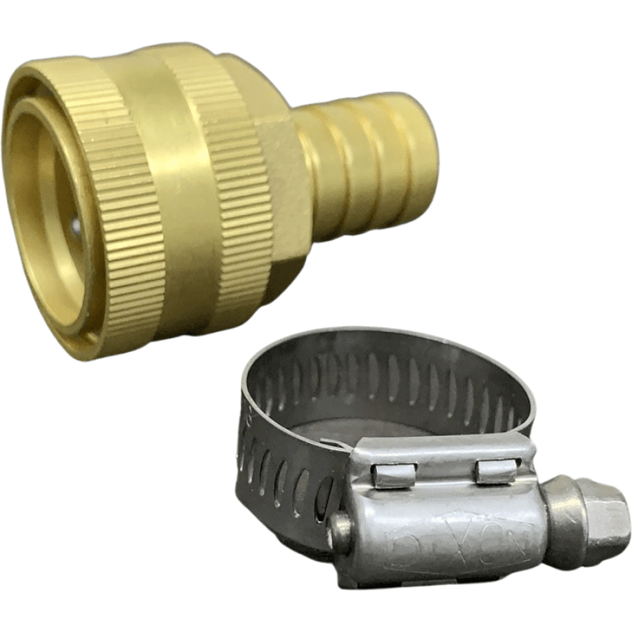 Brass 18mm Quick Release Connector with Barb & Stainless Steel Clamp - Hose Factory