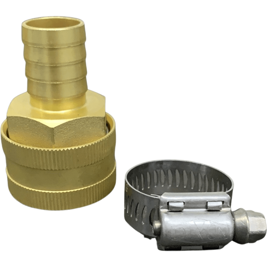 Brass 18Mm Quick Release Connector With Barb & Stainless Steel Clamp Fittings