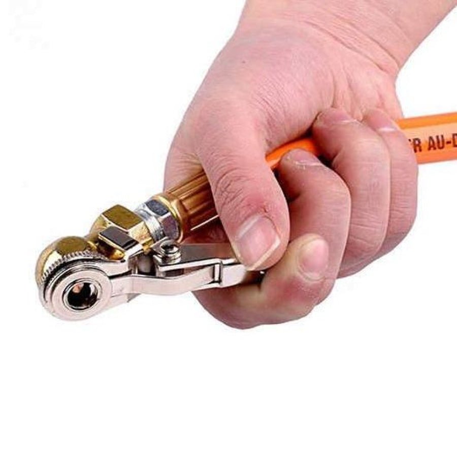 Brass Clip On Tyre Chuck Inflator 1/4" Female BSP - Hose Factory