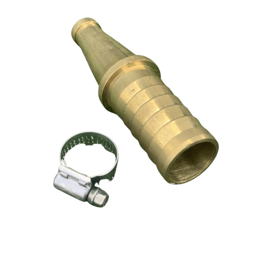 Brass Jet Fire Fighting Nozzle With Barb & Ss Clamp Fittings