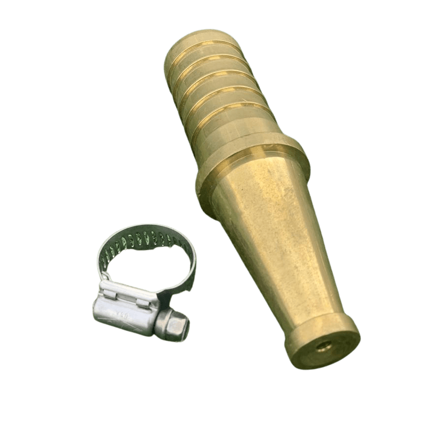 Brass Jet Fire Fighting Nozzle With Barb &amp; Ss Clamp 32Mm Fittings