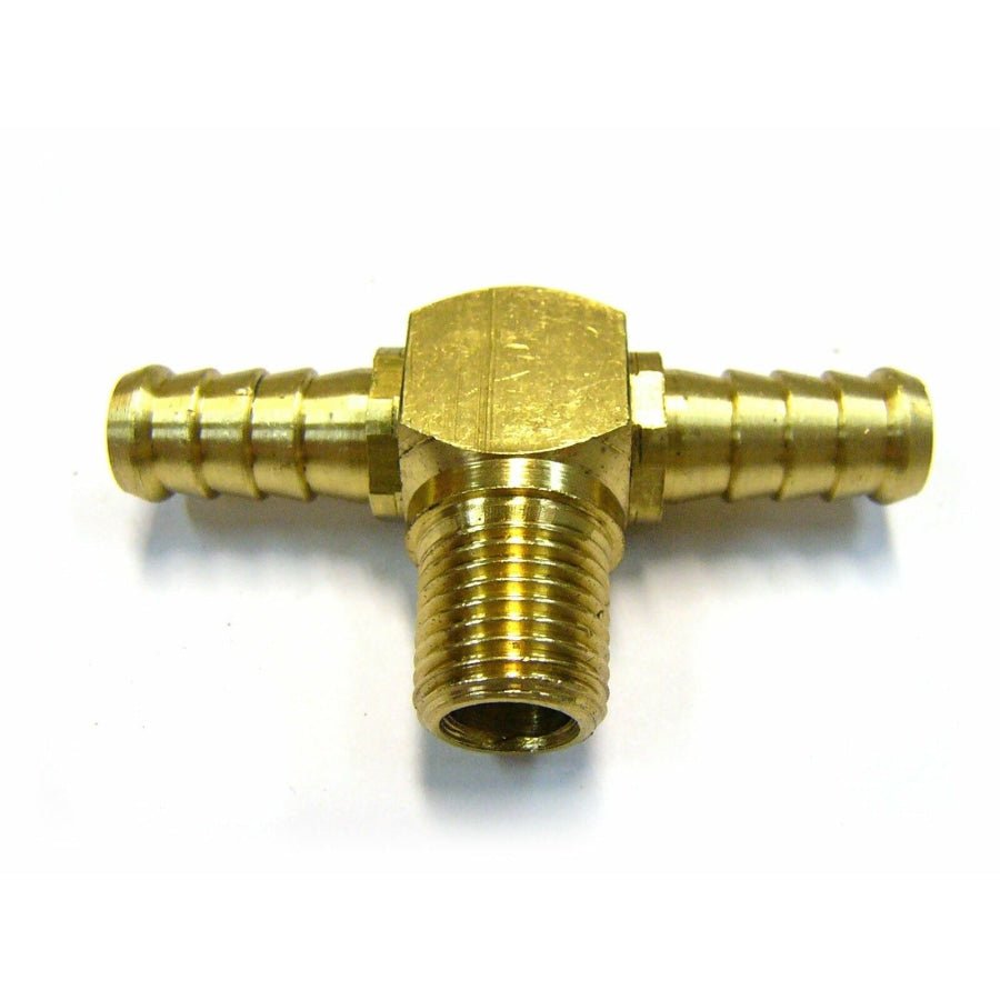 Brass Male Barb Tee Piece Air Fitting BSP - Hose Factory
