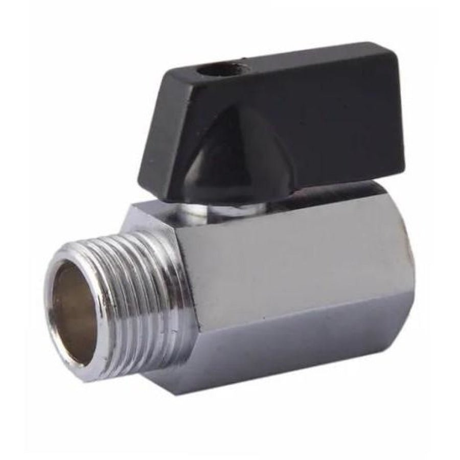 Chrome Plated Brass Mini Ball Valve Female to Male BSP - Hose Factory