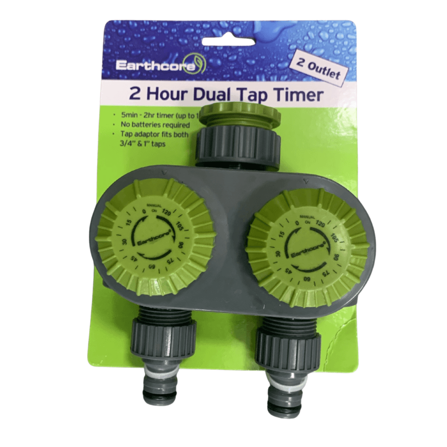 Earthcore 2 Hour Dual Tap Timer 1/2 Home &amp; Garden:yard Garden Outdoor Living:watering