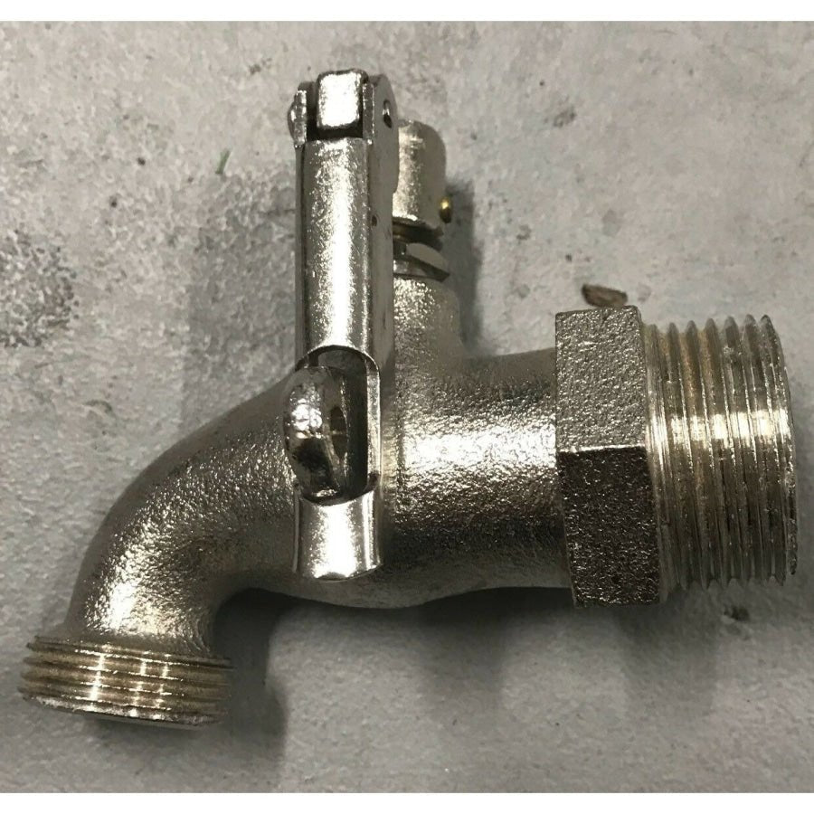 Garden Water Lockable Metal Tap 3/4” outlet to 1" Inlet - Hose Factory