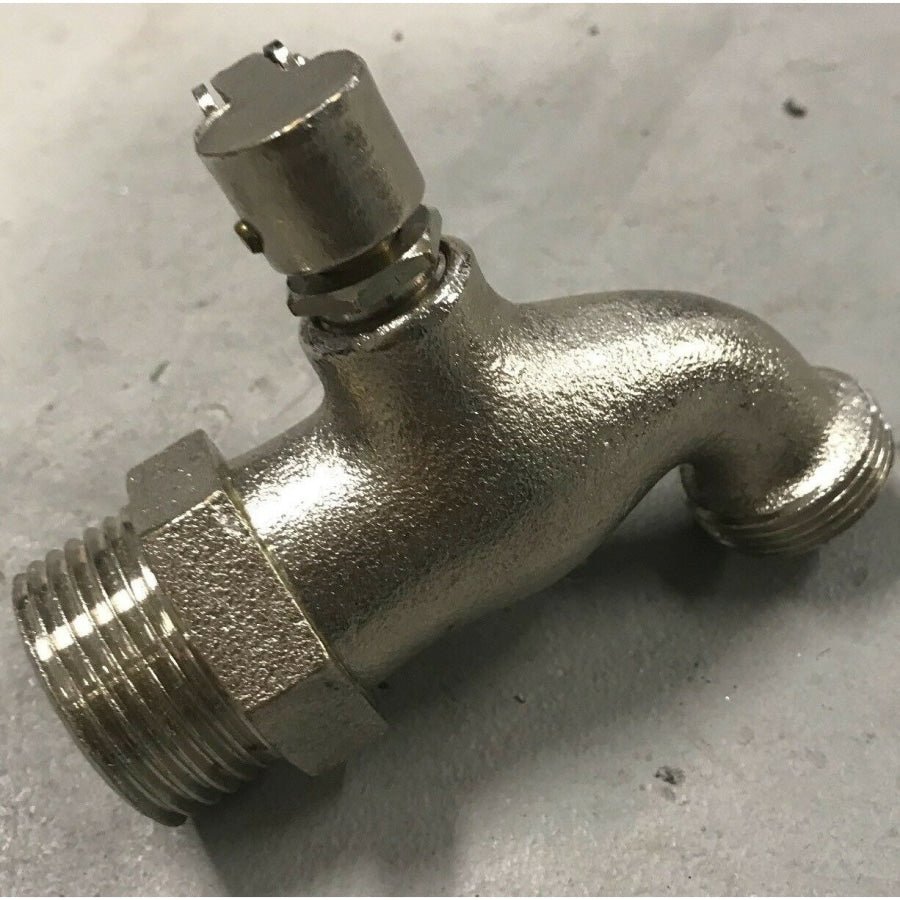 Garden Water Lockable Metal Tap 3/4” outlet to 1" Inlet - Hose Factory