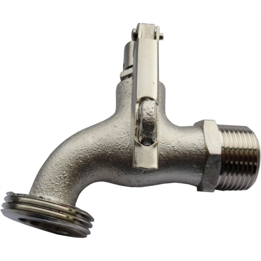 Garden Water Lockable Metal Tap 3/4” outlet to 1" Inlet - Hose Factory