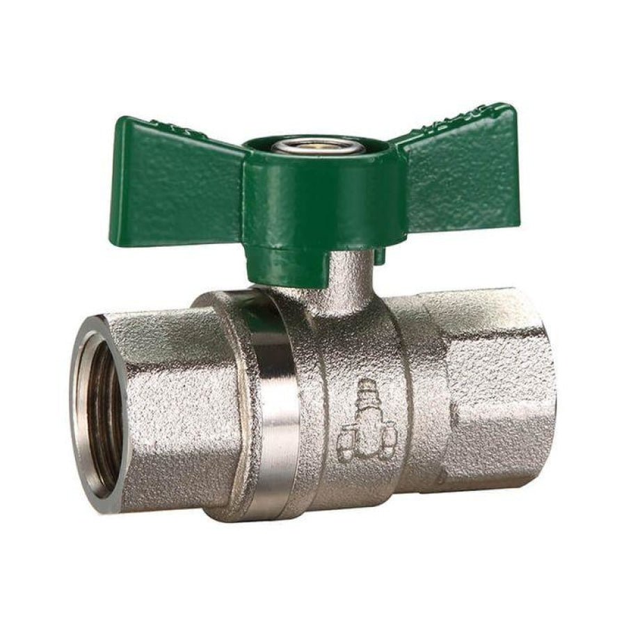 Gas Ball Valve Butterfly Handle Watermarked FI x FI - Hose Factory