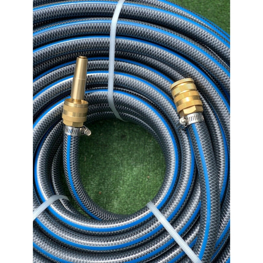 Zorro Ultimate 18mm / 3/4" Flexible Water Hose with Permanent Brass Snap on Fittings & Nozzle