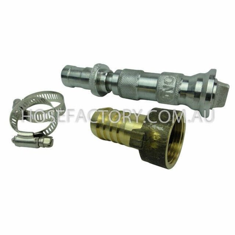 Heavy Duty Steel Adjustable Fire Fog Nozzle Brass Nut &amp; Tail 25mm - Hose Factory