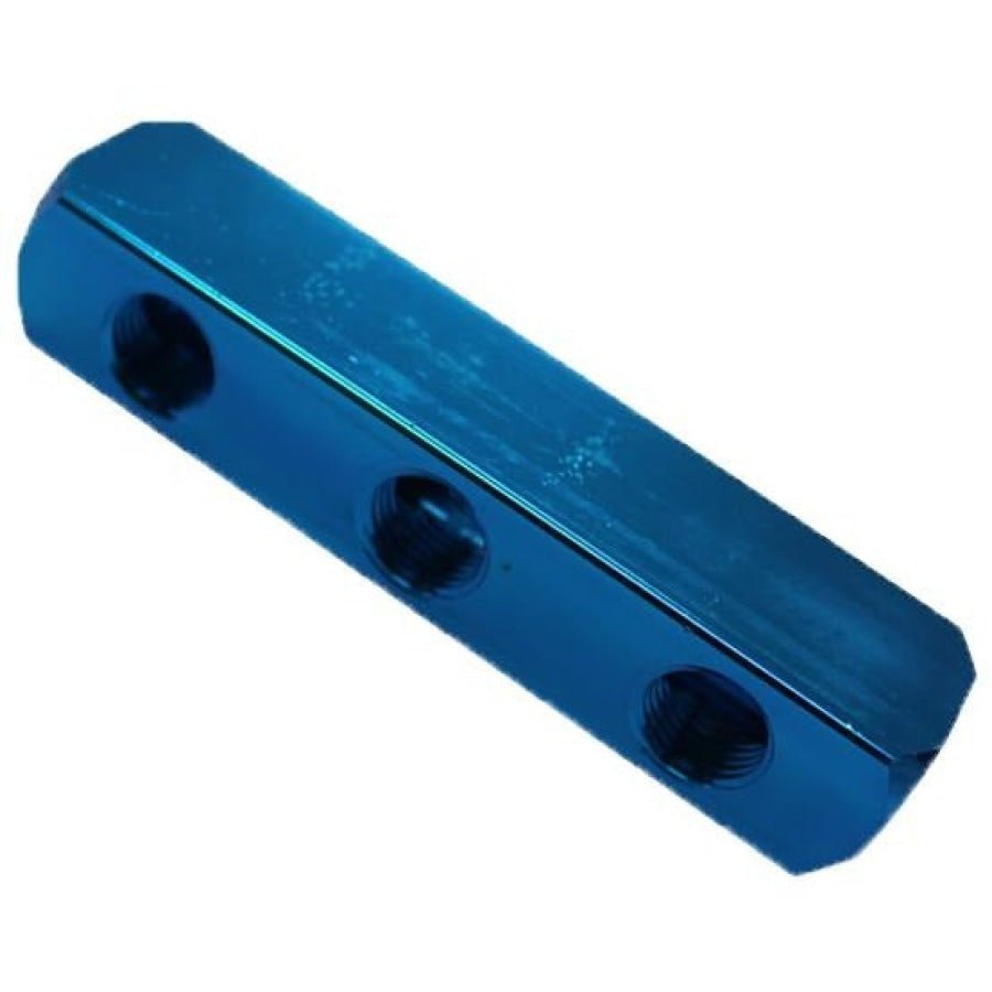 Hose Factory Aluminium Single Sided Port Manifold 1/4" x 1/4" Air Fitting - Hose Factory