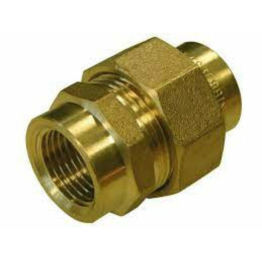 Hose Factory Brass Barrel Union Female &amp; Female Compression Fitting - Hose Factory