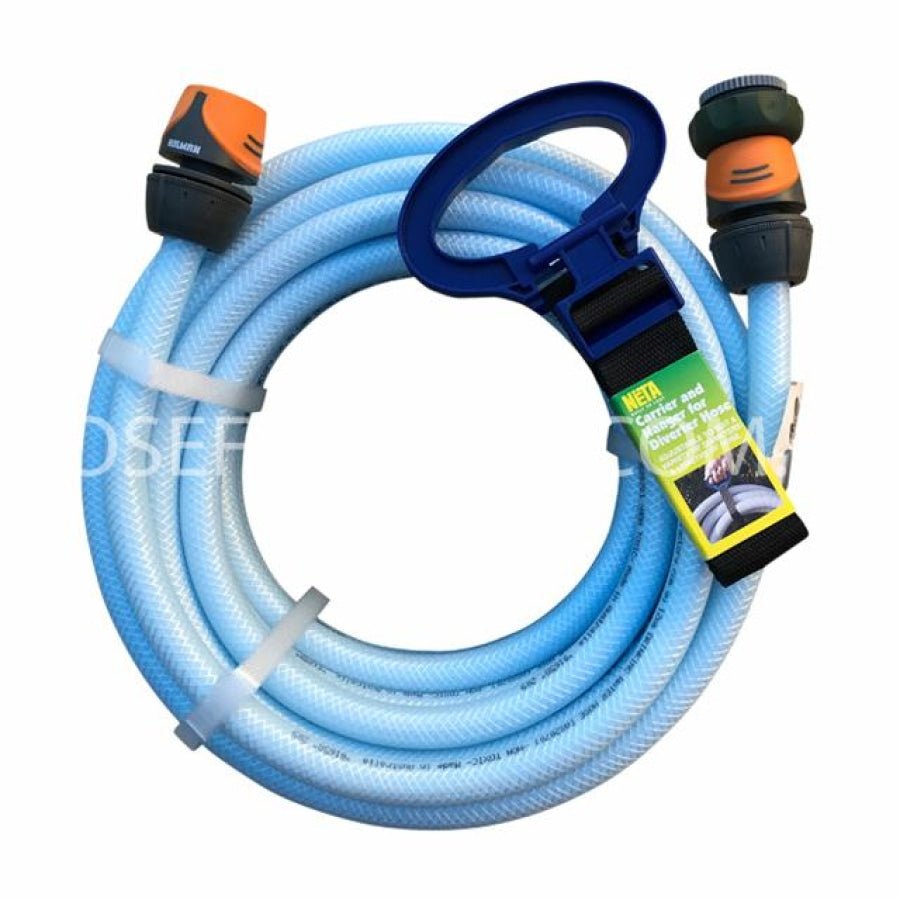 HOSE FACTORY Caravan Drinking Water Hose with Fittings &amp; NETA Hose Holder 12mm - Hose Factory
