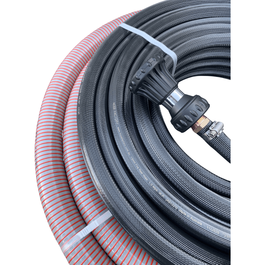 Hose Factory Fire Fighting Water Pump Hose Kit 38mm Suction & 19mm Fire Hose - Hose Factory