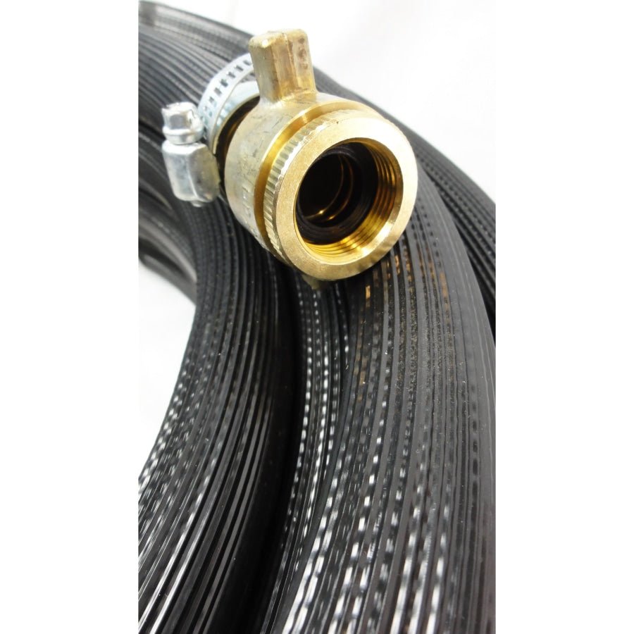 HOSE FACTORY Fire Hose with Brass Nut & Tail and Red Fire Nozzle 19mm - Hose Factory