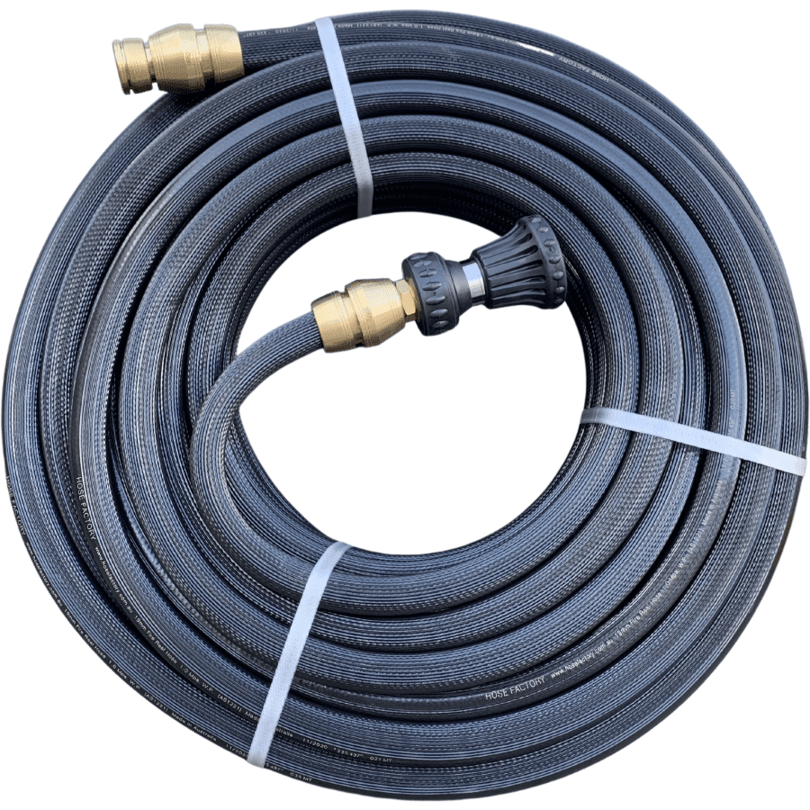 HOSE FACTORY Fire Reel Hose with Zorro Brass Fittings &amp; Fire Nozzle 19mm - Hose Factory