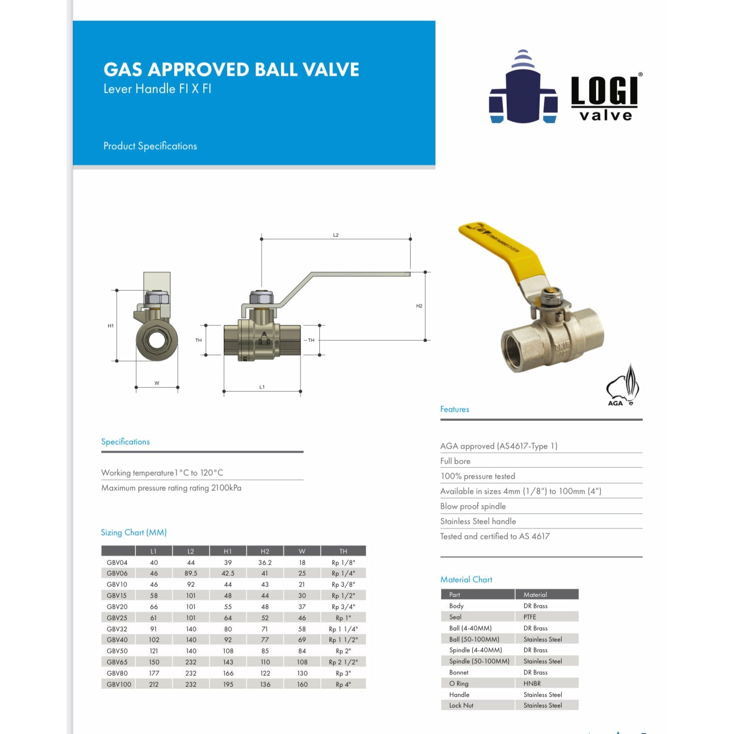 HOSE FACTORY Gas Approved Ball Valves FI X FI - Hose Factory