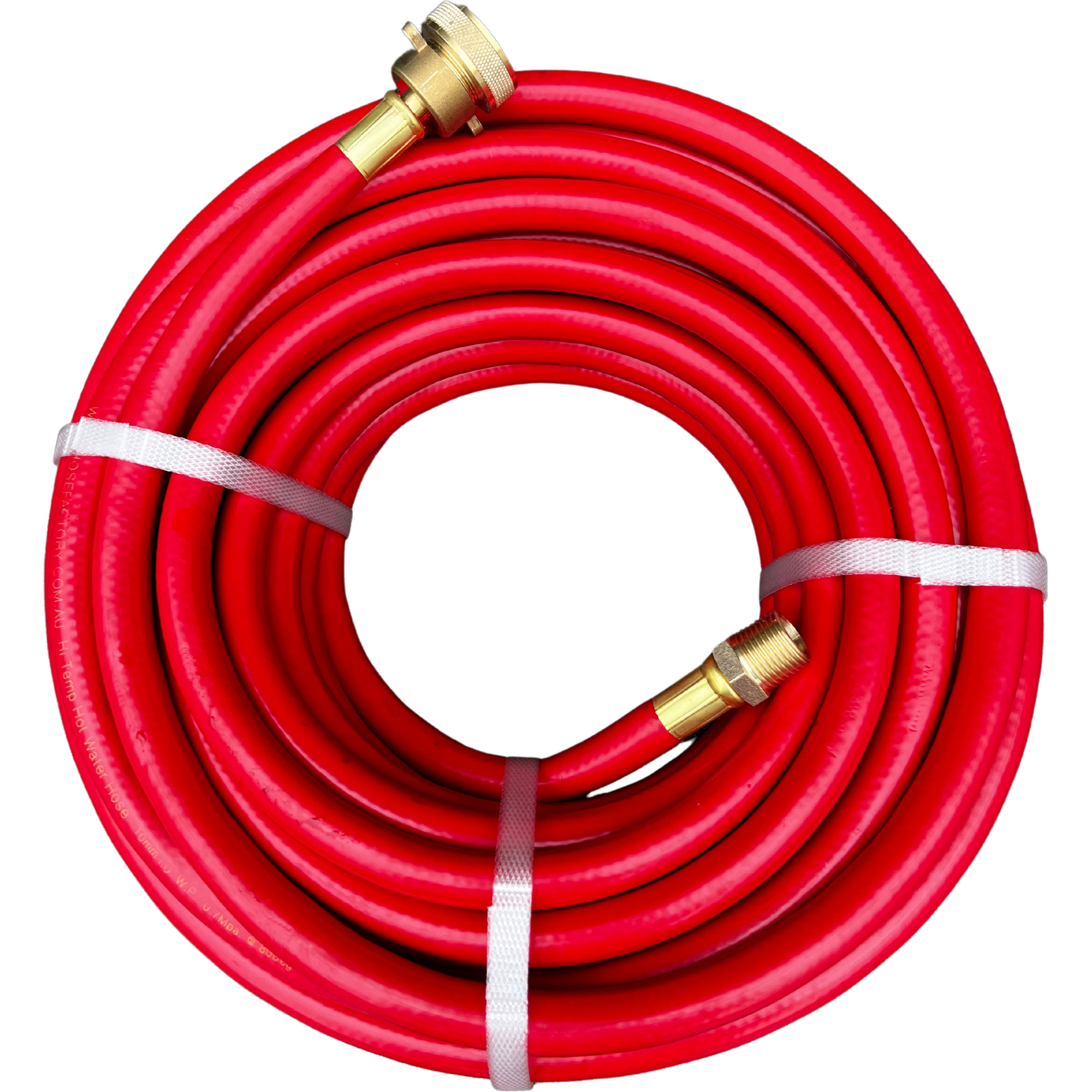 HOSE FACTORY High Temperature Hot Water Hose with Crimped Brass Fittings 10mm
