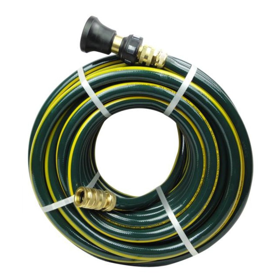 HOSE FACTORY Proline Garden Hose with Brass Fittings &amp; Fire Nozzle 19mm - Hose Factory