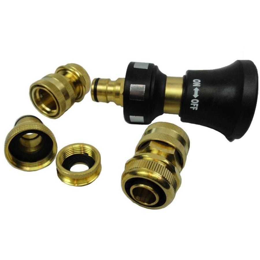 HOSE FACTORY Proline Garden Hose with Brass Fittings & Fire Nozzle 19mm - Hose Factory