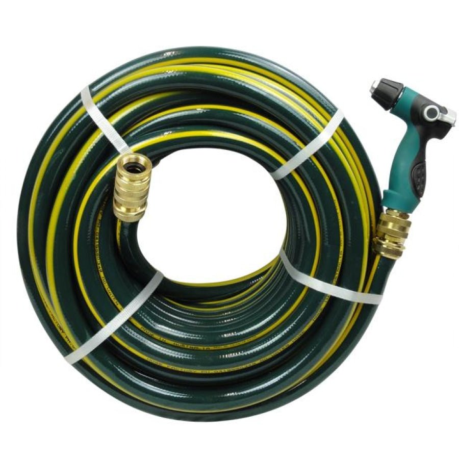 HOSE FACTORY Proline Garden Hose with Brass Fittings & Flip Action Trigger Gun 19mm - Hose Factory