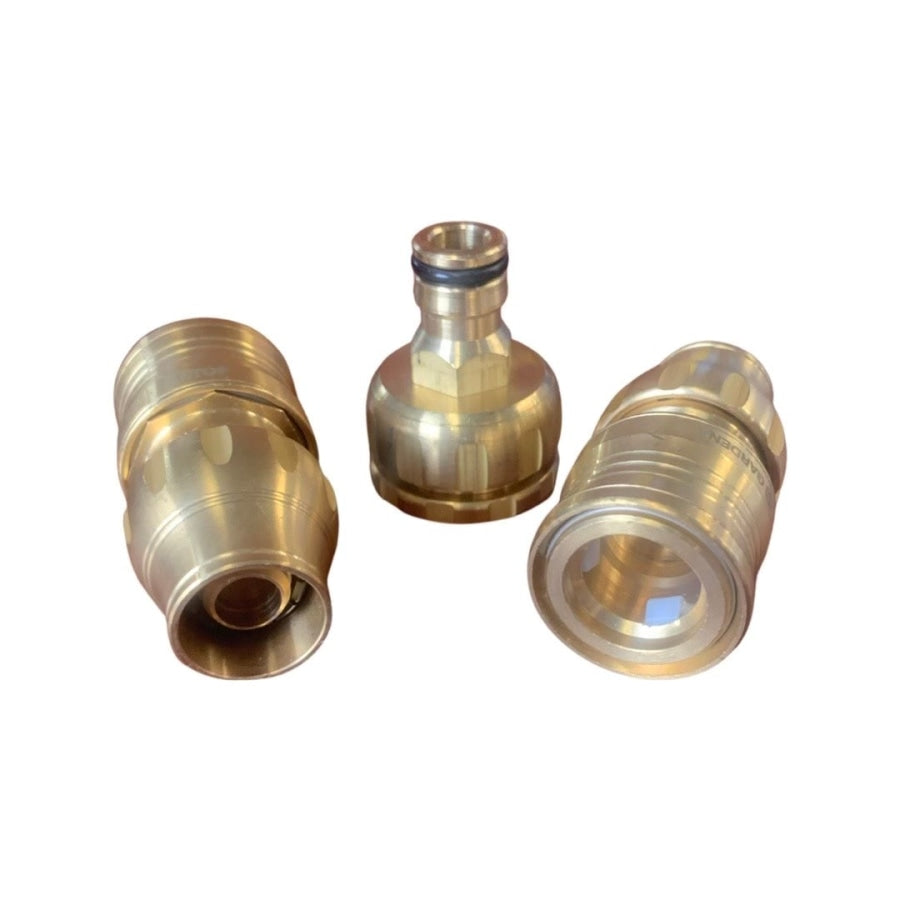 Gardena 3 Piece Brass Hose Connector Set 12Mm Fittings