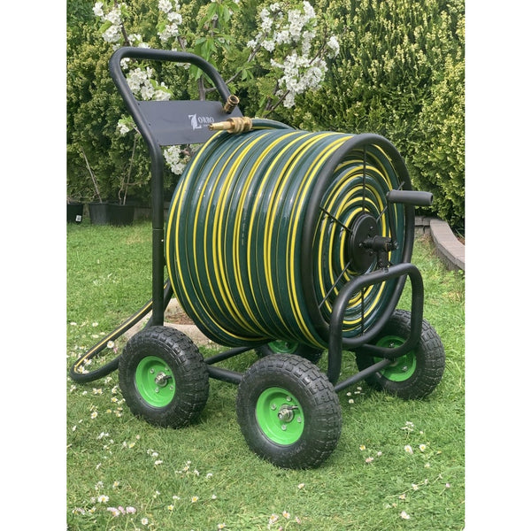 HOSE FACTORY Proline Garden Hose with ZORRO Hose Trolley & Brass Conne