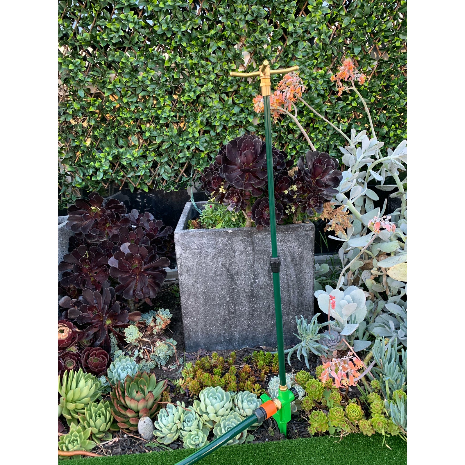 ZORRO Telescoping High Rise Brass 3-Arm Rotary Sprinkler Step Spike 12mm