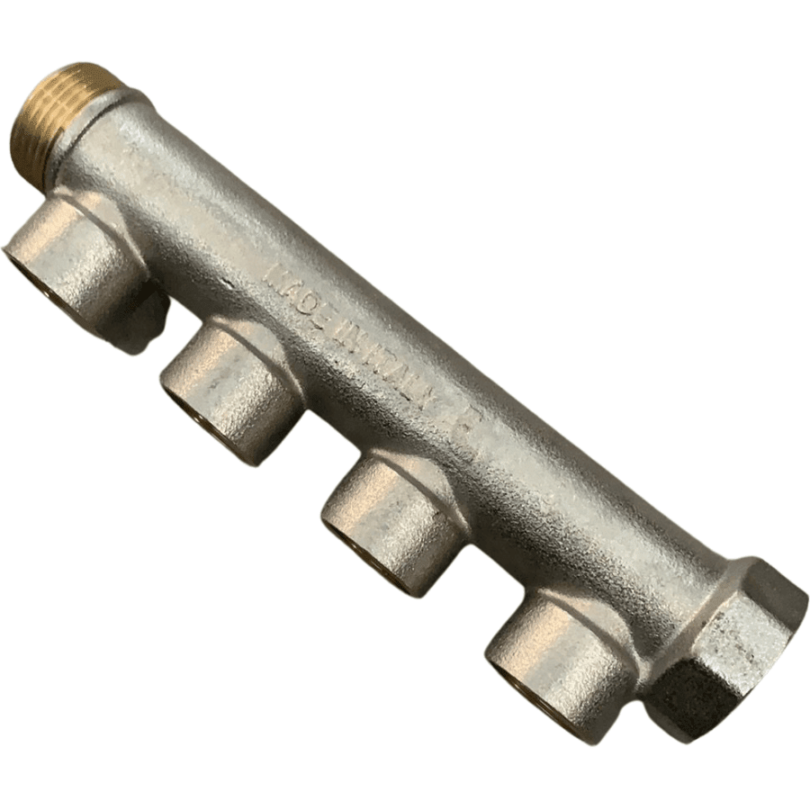 iTap 4 Port Brass Manifold Single Sided 3/4" M & F X 1/2" F Outlet - Hose Factory