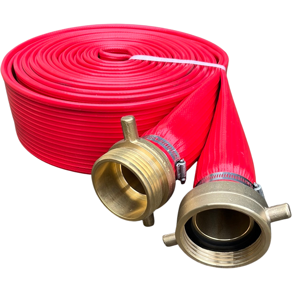 Rapier Heavy Duty Red Layflat Fire Hose with MFB Male &amp; Female Set