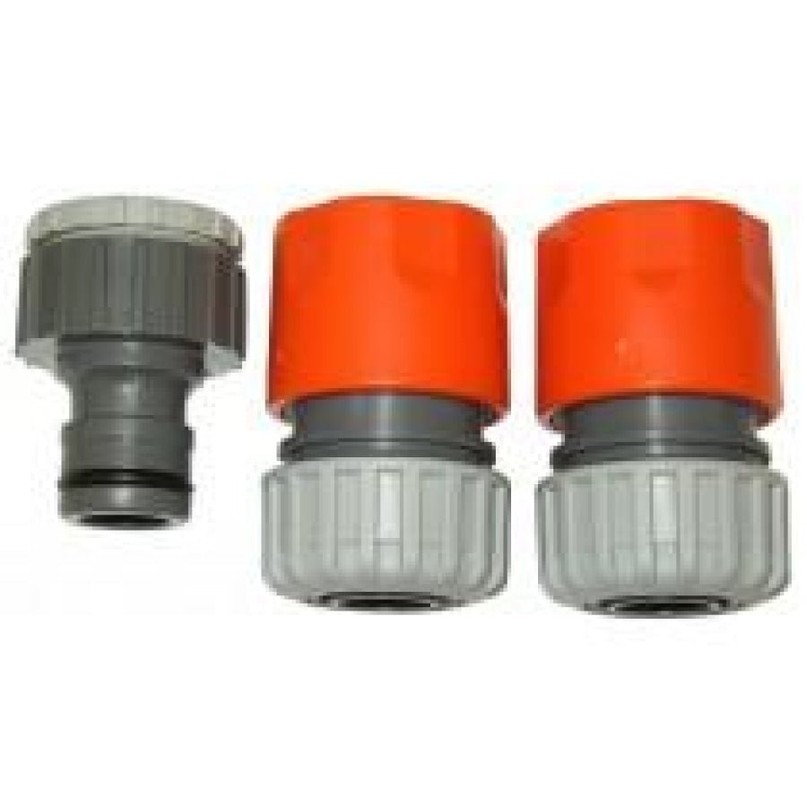 Maxi Flow Garden 19MM / 3/4" Hose Snap Connector Plastic 3 Piece Set - Hose Factory