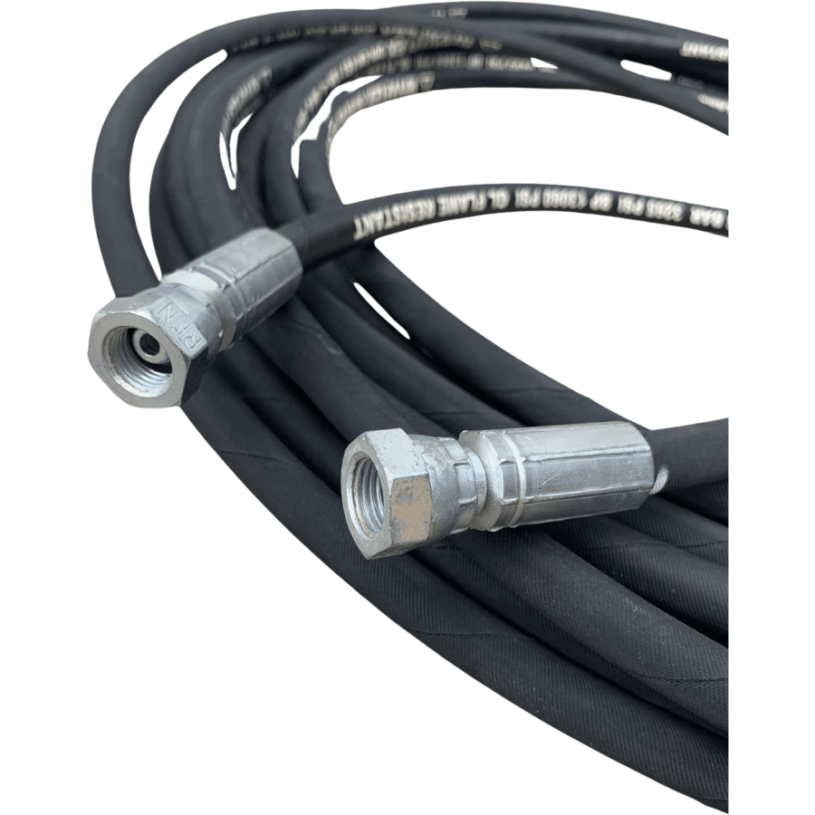 Rivaflex Hydraulic High Pressure Rubber Hose 3265 P.s.i. With Fittings 1/4 Hoses