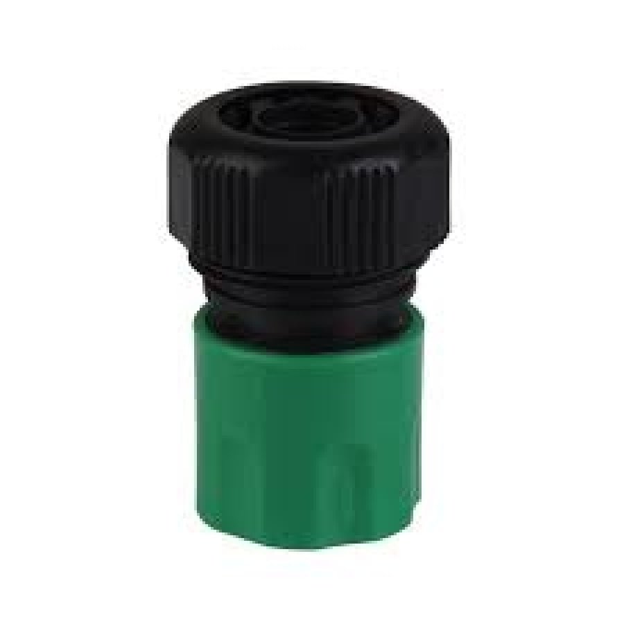 ORBIT 18mm Tail to 12MM Female Snap on Reducing Connector with a Stop Valve - Hose Factory