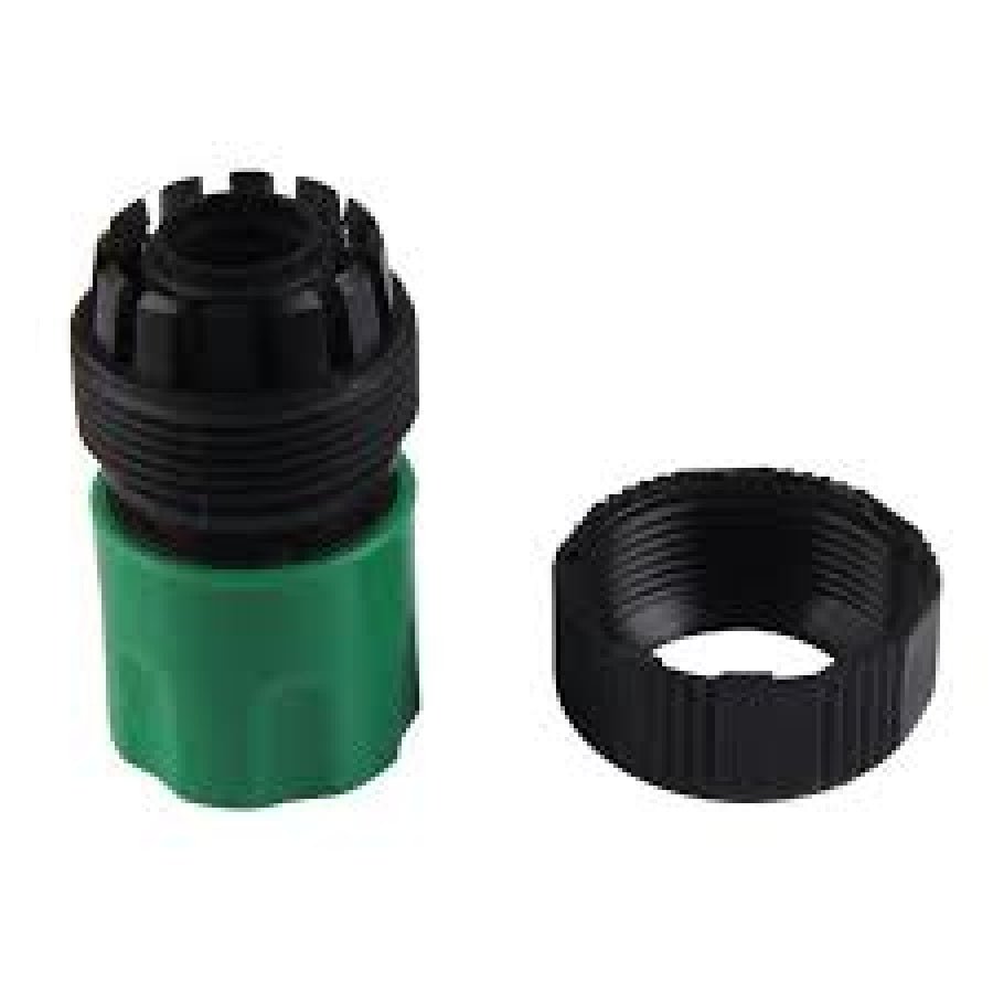 ORBIT 18mm Tail to 12MM Female Snap on Reducing Connector with a Stop Valve - Hose Factory